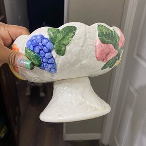 Colorful Ceramic Pedestal Bowl